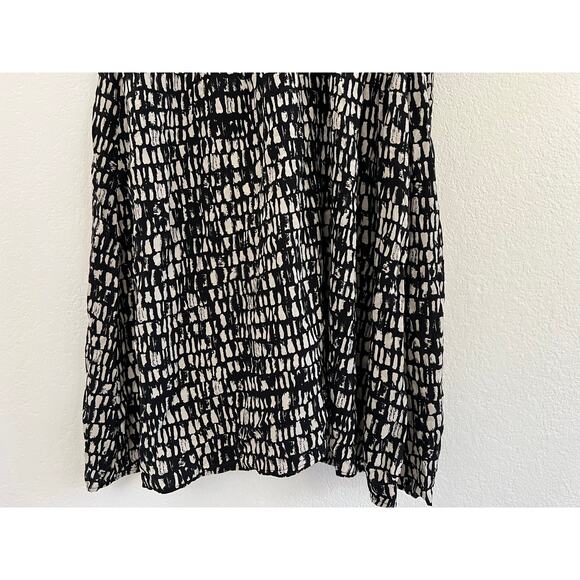 Eileen Fisher 100% Silk Mini Dress Womens 1X Black Boho Chic Artsy Miniamlist - Picture 13 of 15